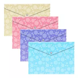 Папка-конверт Erich Krause Pastel Dots на кнопке В5 в ассортименте