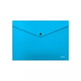 Папка-конверт на кнопке пластиковая Erich Krause Matt Vivid, непрозрачная, A4, бирюзовый