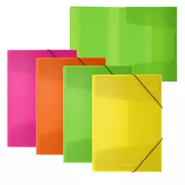Папка на резинках пластиковая Erich Krause Diagonal Neon, A4, ассорти