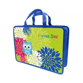 Папка-портфель Lamark Funny Owl, A4, 1 отделение, на молнии, с ручками