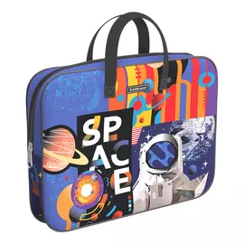 Папка текстильная на молнии Erich Krause Cosmonaut с ручками A4+