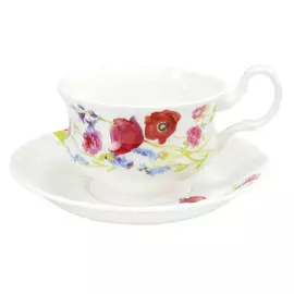 Пара чайная Top art studio луговые маки акварелью LD2231-TA