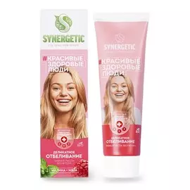 Натуральная зубная паста Деликатное отбеливание Малина и мята, без фтора, отбеливающая, 100 г