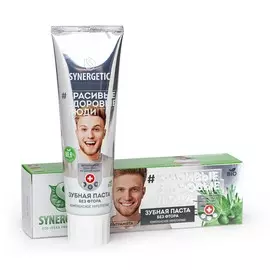 Натуральная зубная паста Synergetic Комплексное укрепление Ультрамята, без фтора, укрепляющая, 100 г