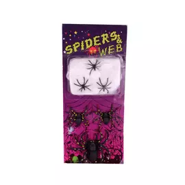 Паутина с паучками Long Cheng Yiwu City черная