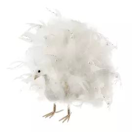 Павлин белый с перьями James arts 30х30х12см