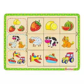 Пазл-ассоциации Alatoys Логика 9 карточек