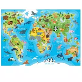 Пазл Educa 150 деталей "Животные. Карта мира"