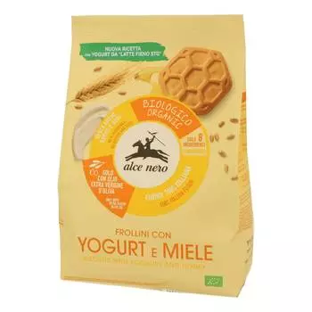 Печенье Alce Nero йогуртово-медовое, 350 г