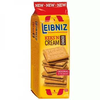 Печенье Leibniz Крим Шоко сэндвич с шоколадной начинкой, 190 г