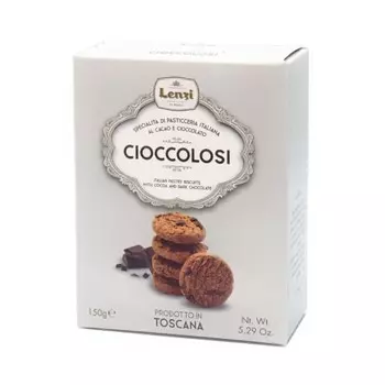 Печенье Lenzi cioccolosi сдобное какао и шоколад 150 г