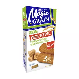 Печенье Magic Grain Digestive с овсяными хлопьями и тростниковым сахаром 240 г