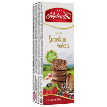 Печенье Molendini арония клубника малина 180 г