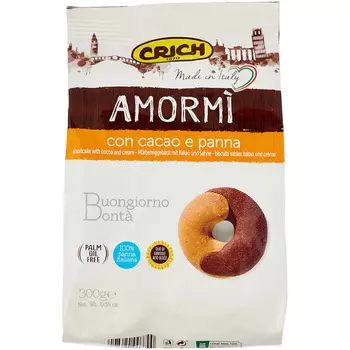 Печенье песочное Crich Amor Mi с какао и сливками 300 г