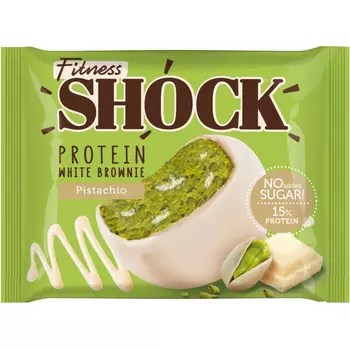 Печенье протеиновое FitnesShock глазированное, белый шоколад, фисташка 50 г