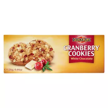 Печенье Quickbury с белым шоколадом и клюквой 126 г