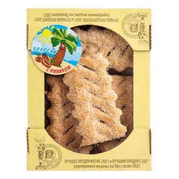 Печенье слоеные Контек Полоски с фиником, 350 г