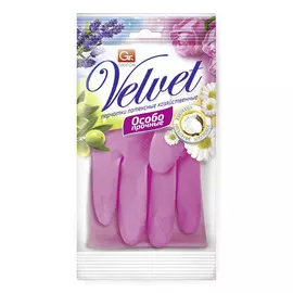 Перчатки латексные Grifon Velvet Роза с хлопковым напылением