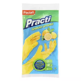Перчатки резиновые Paclan с ароматом лимона M
