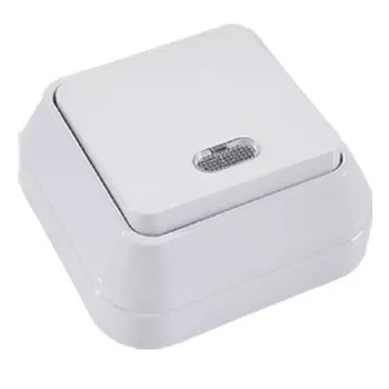 Переключатель Makel 1 клавишный с подсветкой накладной