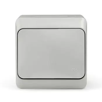 Переключатель Tokov Electric Nix одноклавишный серый