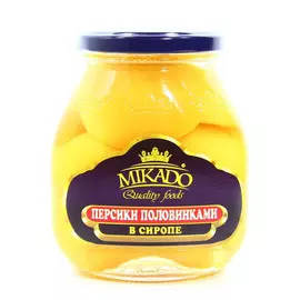 Персики половинками Mikado в сиропе 580 мл