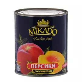 Персики половинками Mikado в сиропе 850 мл