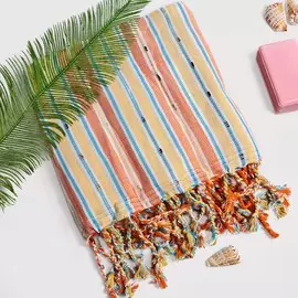 Пештемаль Aline Pompon жёлтое 90х170 см