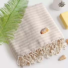 Пештемаль Aline Stripy бежевое 90х170 см