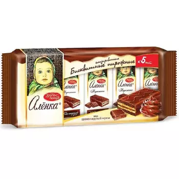 Пирожное Алёнка бисквитное со вкусом шоколадного крема, 5х40г
