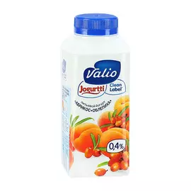 Питьевой йогурт Valio Clean Label абрикос, облепиха 0,4% 330 г