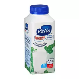 Питьевой йогурт Valio Clean Label натуральный 0,4% 330 г