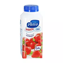 Питьевой йогурт Valio Clean Label с клубникой 0,4% 330 г