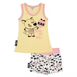Пижама Lucky Child с шортами-МИШКИ желтая
