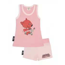 Пижама с шортами Lucky Child-МИШКИ розовая
