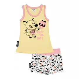 Пижама с шортами Lucky Child-МИШКИ желтая