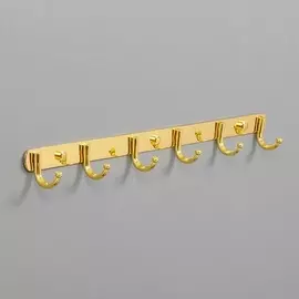 Планка 6 крючка золото