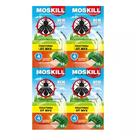 Пластины от мух Москилл, 10 штук