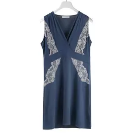 Платье женское для дома Pluto трикотажное, отделка кружевом