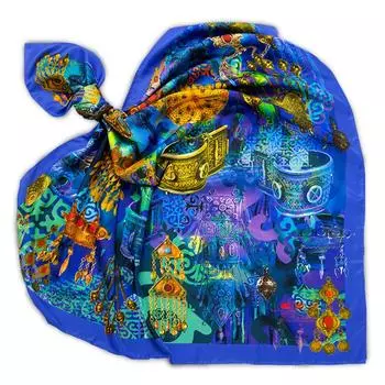 Платок Empire Айсулу голубой 90х90 см