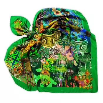 Платок Empire Айсулу зеленый 90х90 см