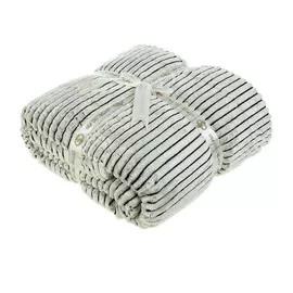 Плед 220х240 двусторонний полоска черный Sofi de marko Шерри