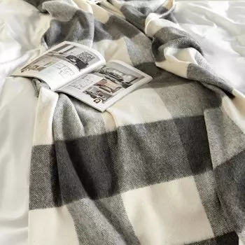 Плед Dome Гольм серый-белый 140х200+10х2 см