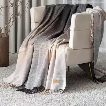 Плед Prime Prive Андерс бежевый/коричневый 150х200+10х2 см