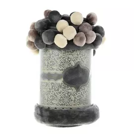 Плед Sofi de Marko велсофт с бубонами 220х240 см серый