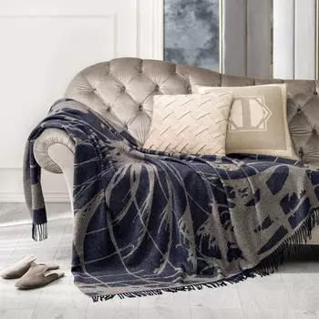 Плед Togas Дармон бежевый/темно-синий 130х180 см