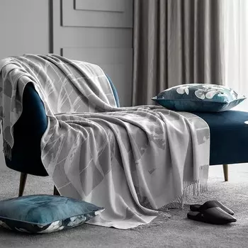 Плед Togas Эйдерос белый/светло-серый 130х180 см