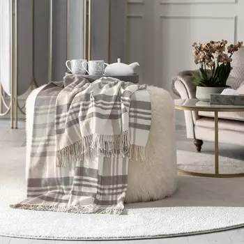 Плед Togas Руис экрю/серый 200х210 см