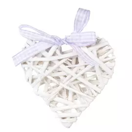 Плетёная подвеска Dekor pap Сердце белое 10 см