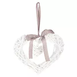 Плетёная подвеска Dekor pap Сердце белое 25 см
